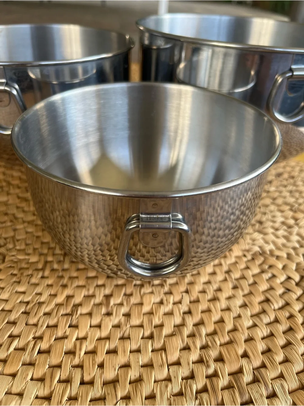 Farberware Stainless Steel Mixing Bowls with handles (Set of 3) - Silver